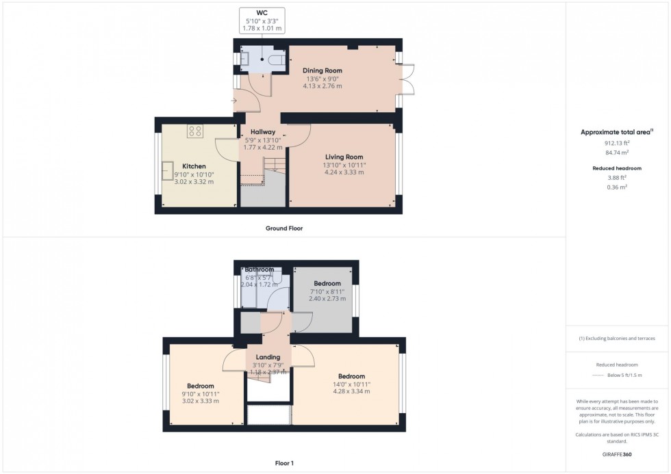 Floorplan for Tamar Close, Hawkslade, Aylesbury