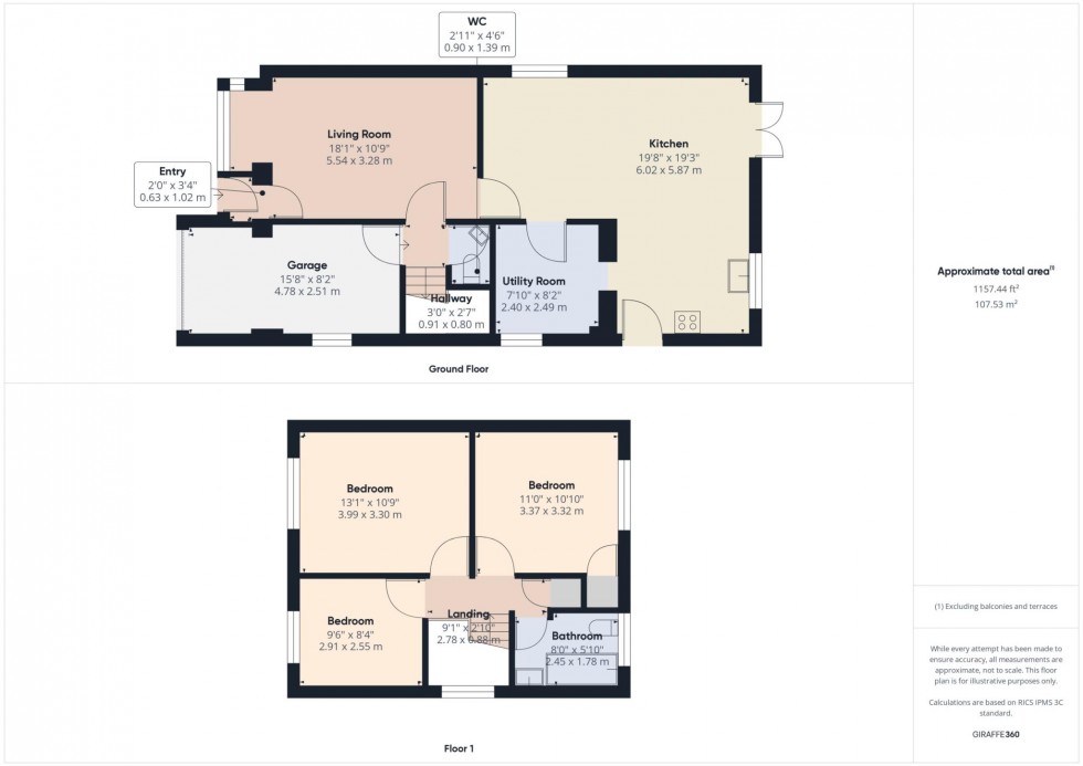 Floorplan for Elham Way, Stoke Grange, Aylesbury